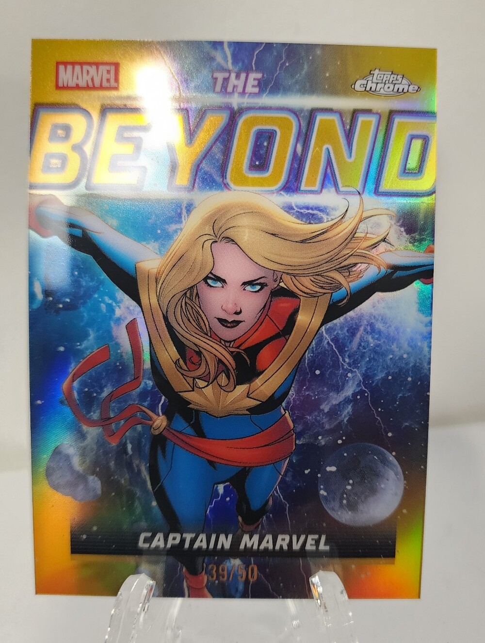 Topps Chrome Marvel Comics Captain Marvel The Beyond Gold TB-08 #39/50